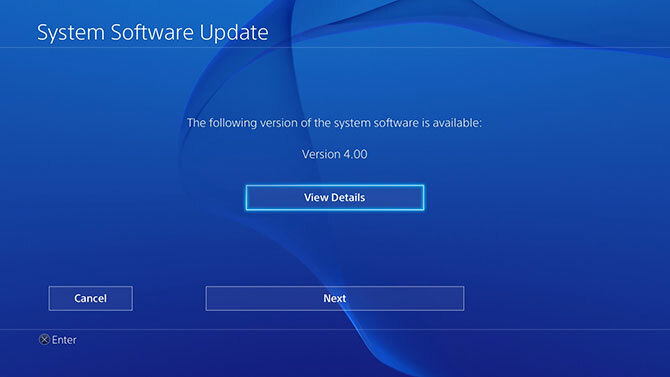 Aktualizace firmwaru PlayStation 4 4.0