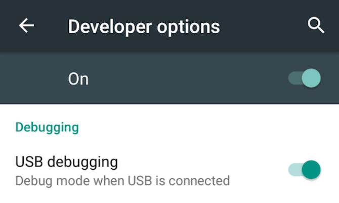 povolit ladění USB v systému Android