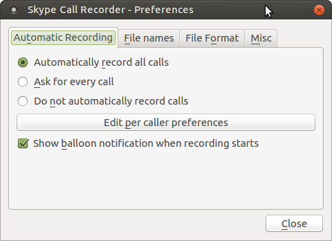 Skype Call Recorder v systému Linux