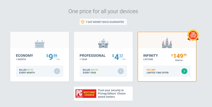 VPN Unlimited: Přiměřená cena, pevná a spolehlivá VPN VPN Neomezená cena Screenshot