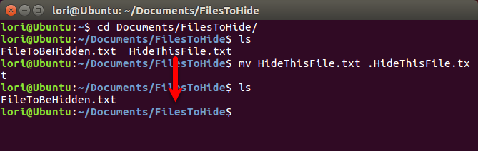 Skrýt soubor pomocí terminálu v systému Linux