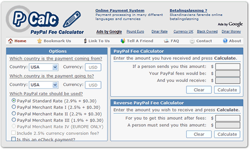 PPCalc - online kalkulačka poplatků PayPal