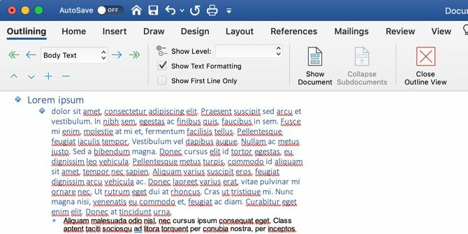 Jak napsat ebook: Microsoft Word Outline view