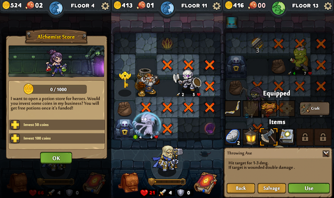 dungelot rozbil země ios roguelike