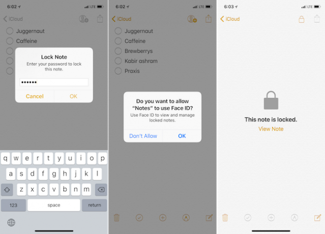 Apple Notes Features - Lock Notes