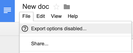 Možnosti exportu na Disku Google deaktivovány