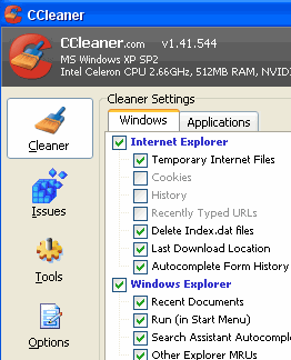 Freeware pro zrychlení vašeho počítače ccleaner