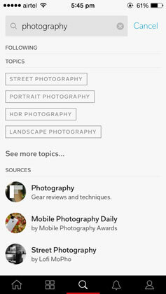 Flipboard Topic Screen