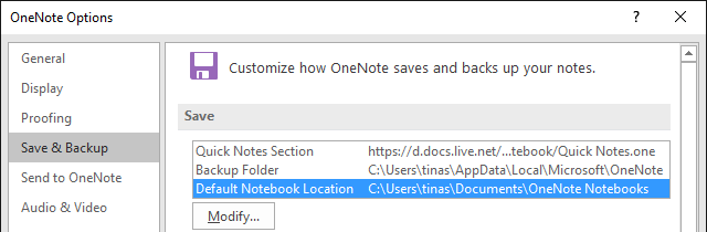 OneNote Uložit