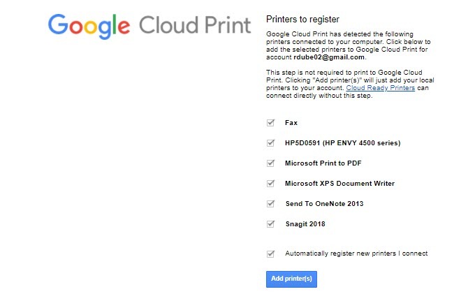 Opravte obtěžování Chromebooku - cloudový tisk