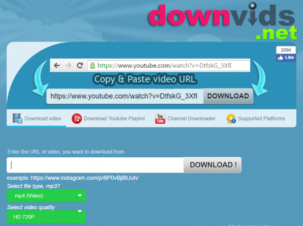 downvids homepage