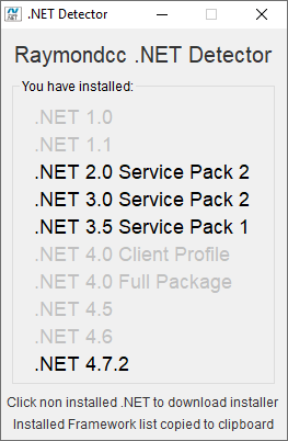 raymondcc net framework detector