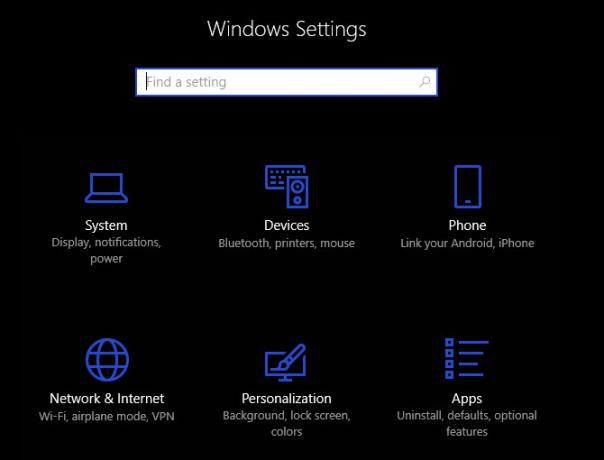 údržba počítače - panel nastavení systému Windows 10