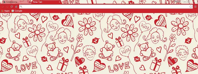 ValentineLoveDoodlesChromeTheme