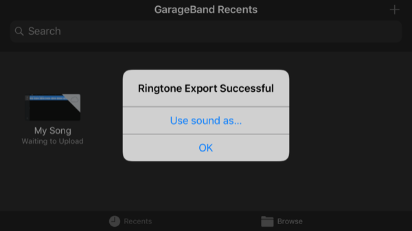 Export aplikace GarageBand byl dokončen
