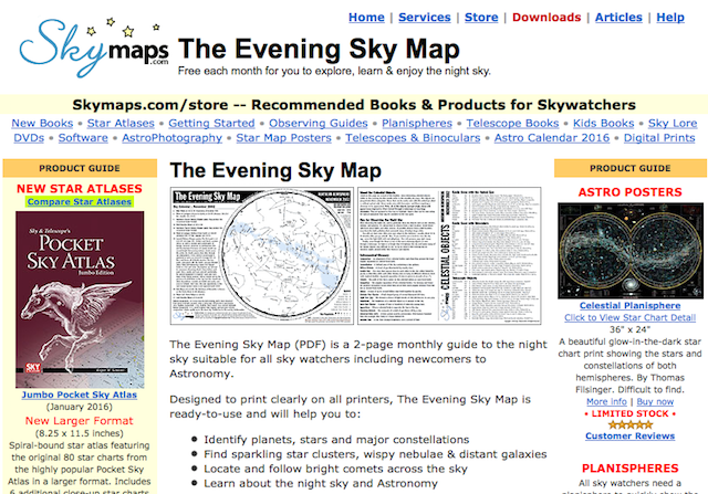 mapa noční oblohy-astronomie-večerní oblohy