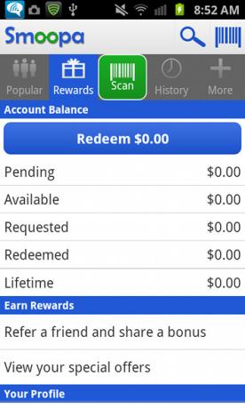 Získejte zaplaceno za nákup chytřejší s odměnou Smoopa [Android 1.6+ a iOS] smoopa