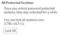 OneNote 2013 Zamkne všechny složky chráněné heslem