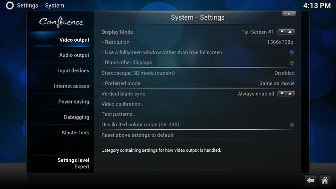 kodi menu