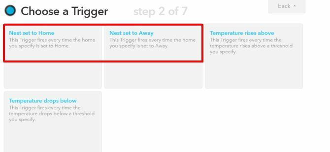 Nest Smart Termostat IFTTT recept na funkci Auto-Away