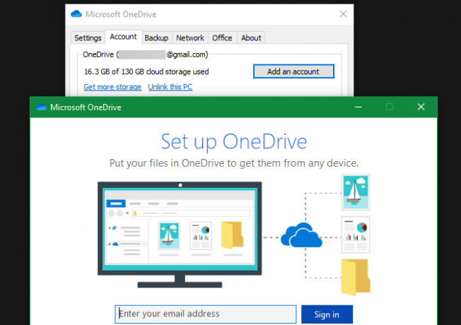 OneDrive Přidat nový účet Windows