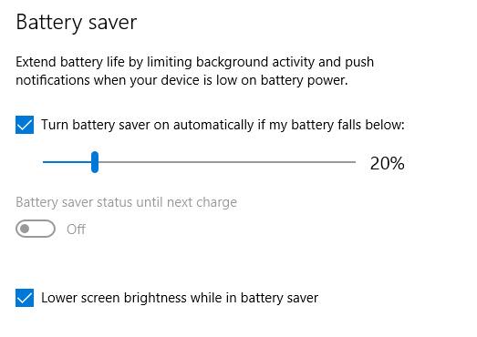 okna jasu obrazovky spořiče baterie 10