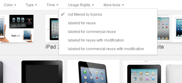 Najděte legální obrázky na Googlu s novým filtrem ipad cc