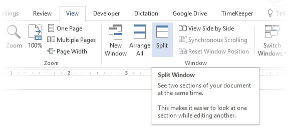 Rozdělte Windows v aplikaci Microsoft Word 