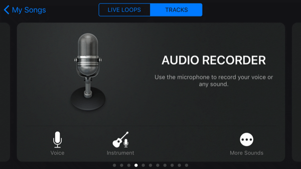 GarageBand App Instrument Picker