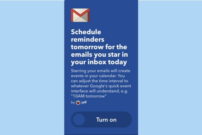 ifttt gmail připomíná kalendář e-mailů s hvězdičkou