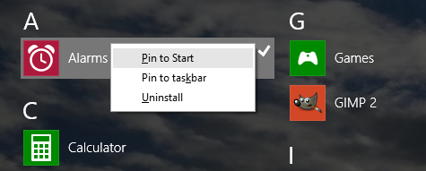 pin-to-start