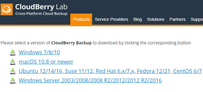 CloudBerry Backup chrání soubory ve Windows, Mac a Linux 01 CloudBerry Backup Platform