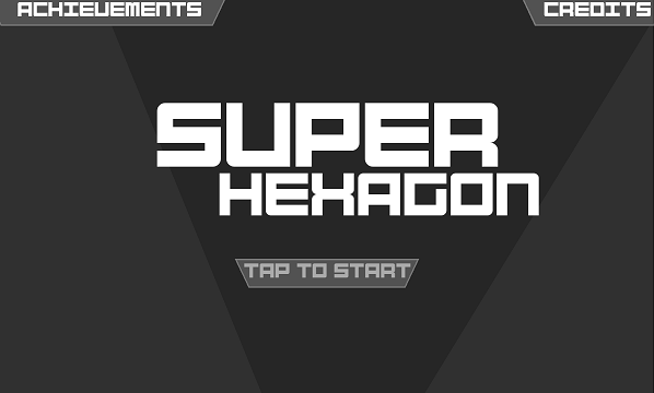 Super Hexagon Úvodní obrazovka