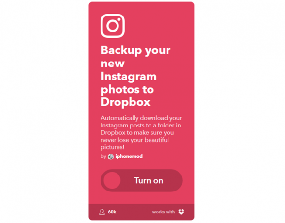 Průvodce Ultimate IFTTT: Používejte nejvýkonnější nástroj na webu jako profesionální InstagramToDropbox 1IFTTT