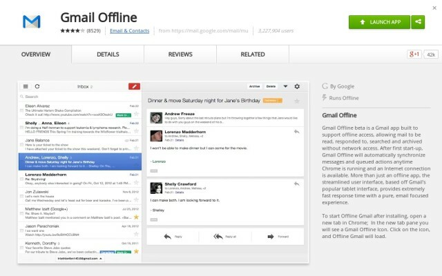 Gmail-offline-webový obchod