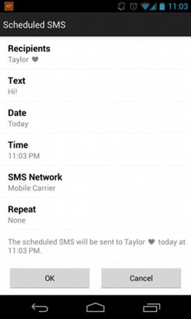 SMS plánování Android
