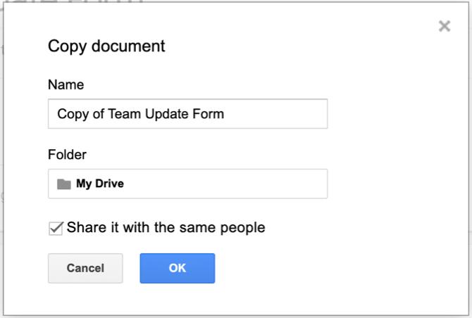 Formulář pro kopírování formulářů Google