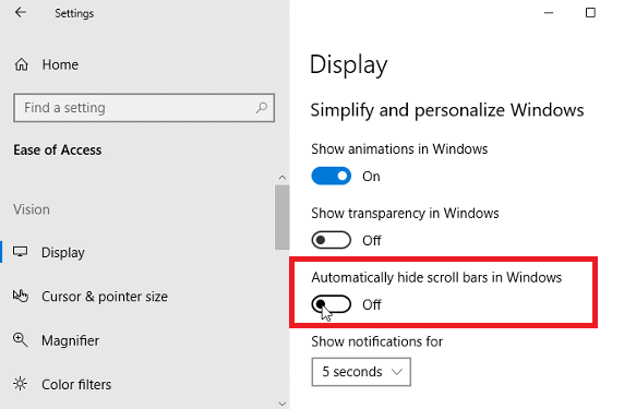 Jak vždy zobrazit posuvníky v Windows Store Apps Windows 10 posuvníky