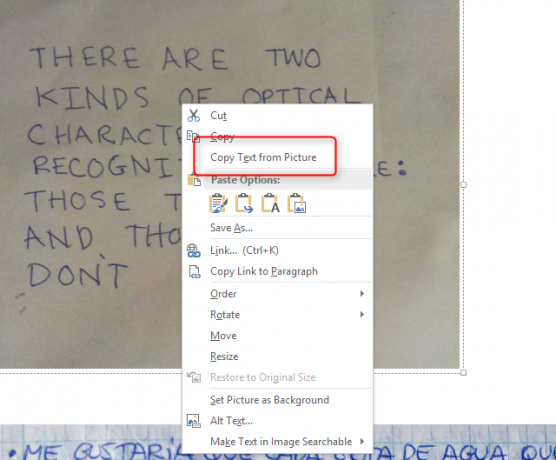 onenote extrakce textu