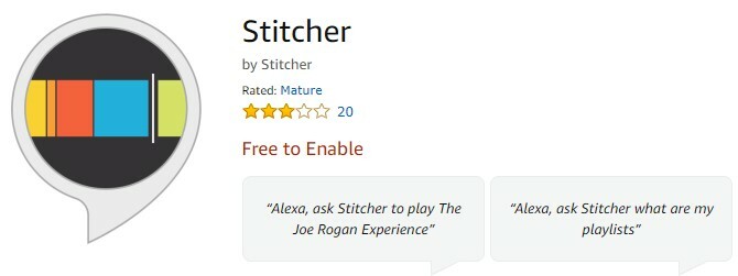 Stitcher pro amazonské echo podcasty