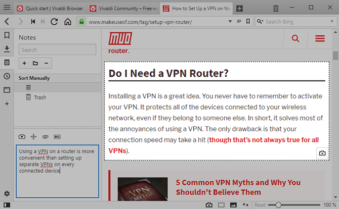 Tipy prohlížeče Vivaldi - dělejte si poznámky při procházení