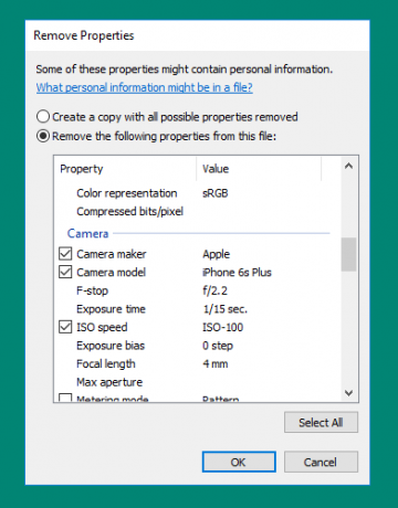 Jak odebrat osobní informace z fotografií ve Windows 10 Photo Properties 2