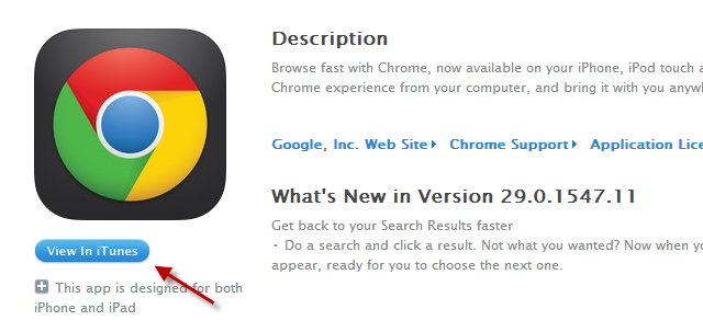 Jak vynutit Chrome, aby otevřel odkazy iTunes Store v iTunes Desktop App chrome itunes