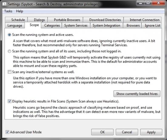 Spybot - Search & Destroy: Jednoduchá, přesto efektivní cesta k čištění počítače Malware Advanced Settings