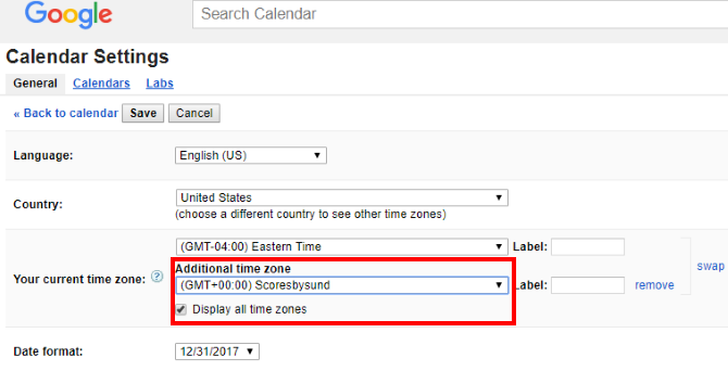 nastavení časového pásma kalendáře google