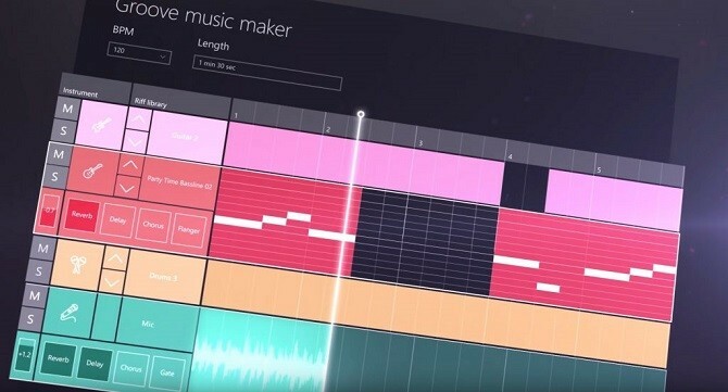 Aktualizace tvůrců systému Windows 10 - Groove Music Maker