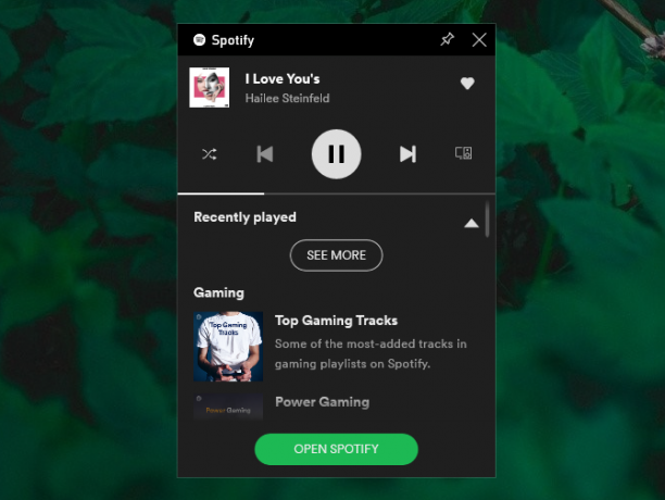 Herní lišta Spotify