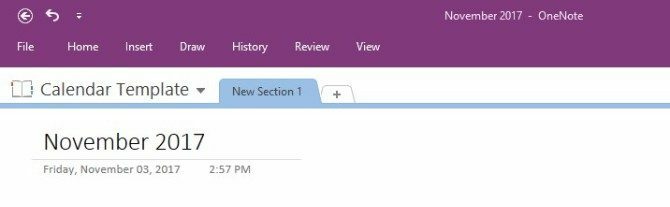 vytvořit onenote šablonu kalendáře