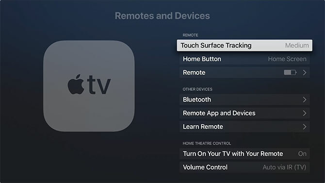 Vzdálená nastavení Apple TV