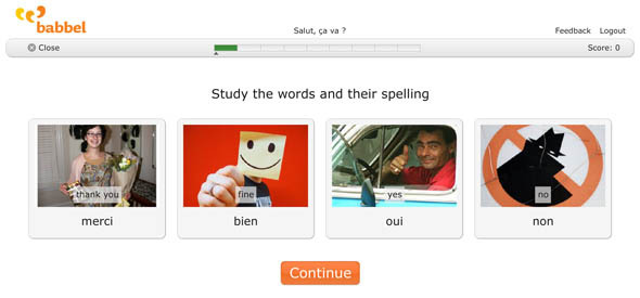 Babbel: Interaktivní nástroj pro začínající lingvisty lekce basic1